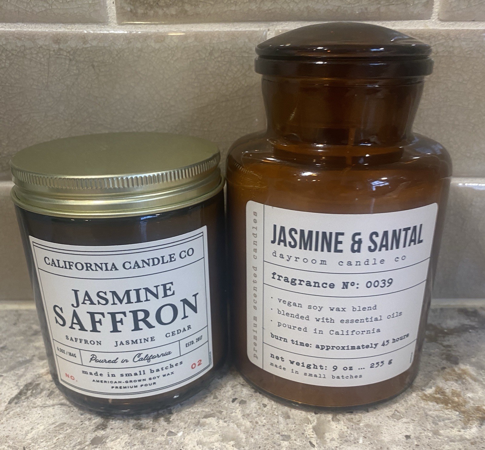 (2x LOT) LEOBEN CO RARE HTF Jasmine Santal + Jasmine Saffron Soy Wax Blend NEW
