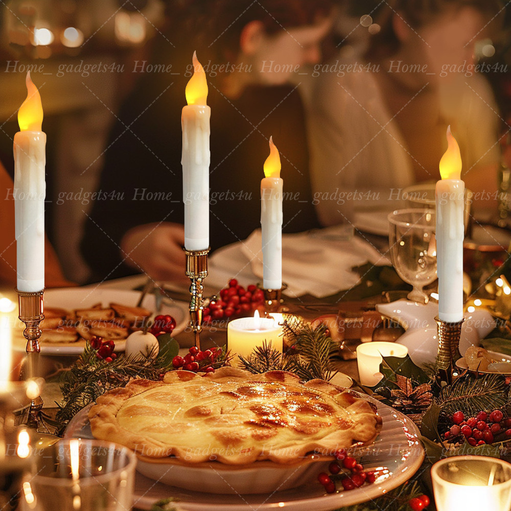 12PCS LED Flameless Flickering LED Taper Candles Battery Operated US Stock