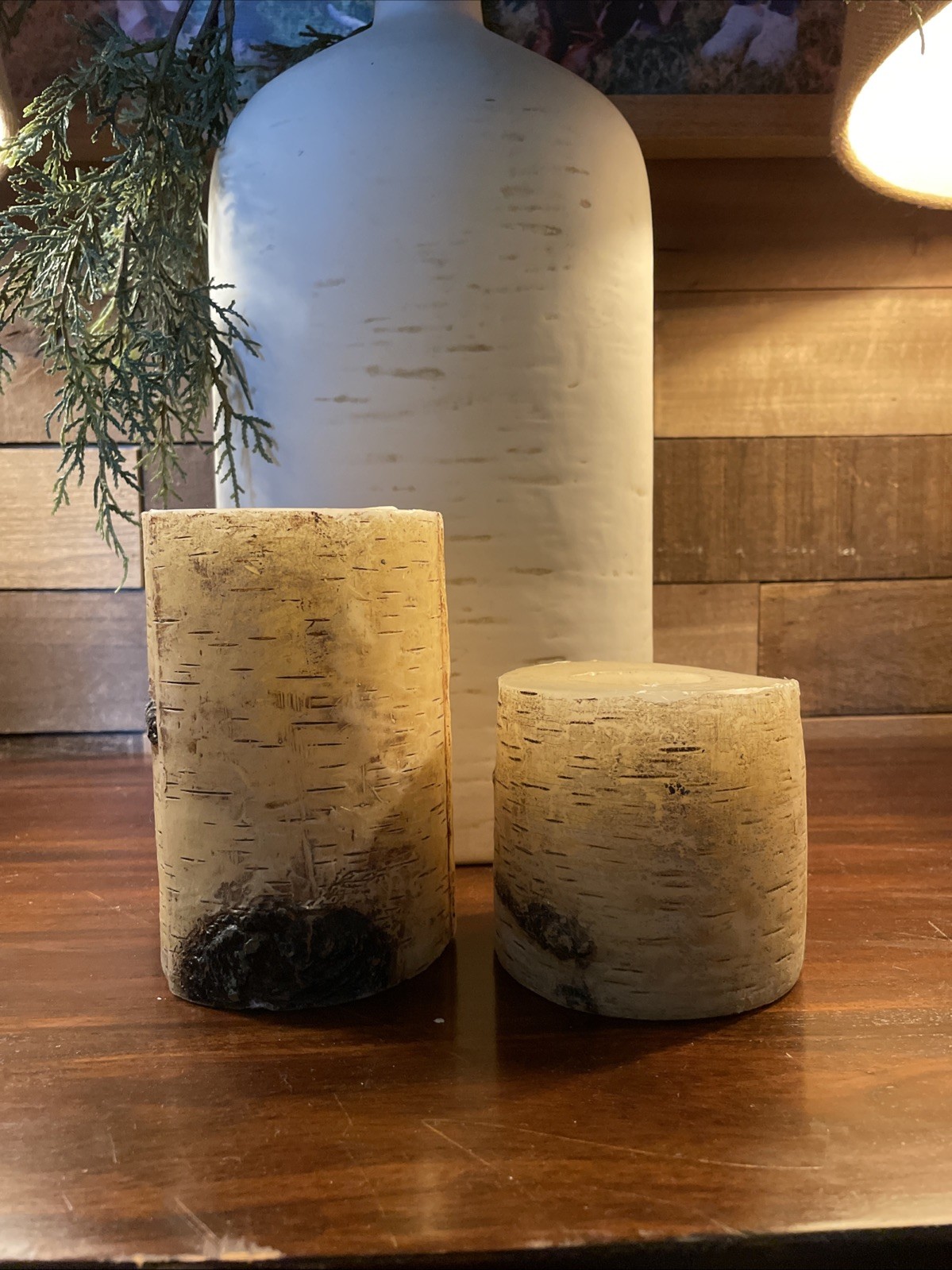 New (2) Pottery Barn Birch Candle 4×6” Burntime 45 Hours Holiday