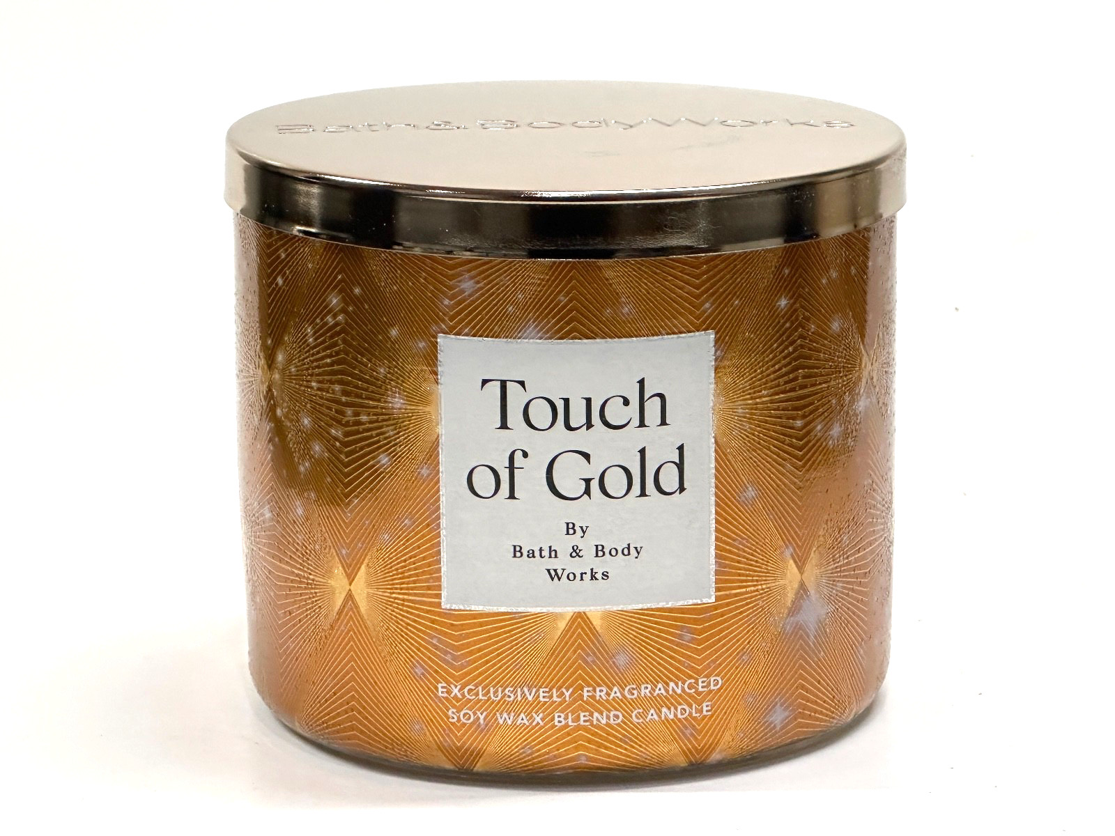 BATH & BODY WORKS TOUCH OF GOLD LARGE 3-WICK 14.5 OZ SCENTED FILLED CANDLE NEW