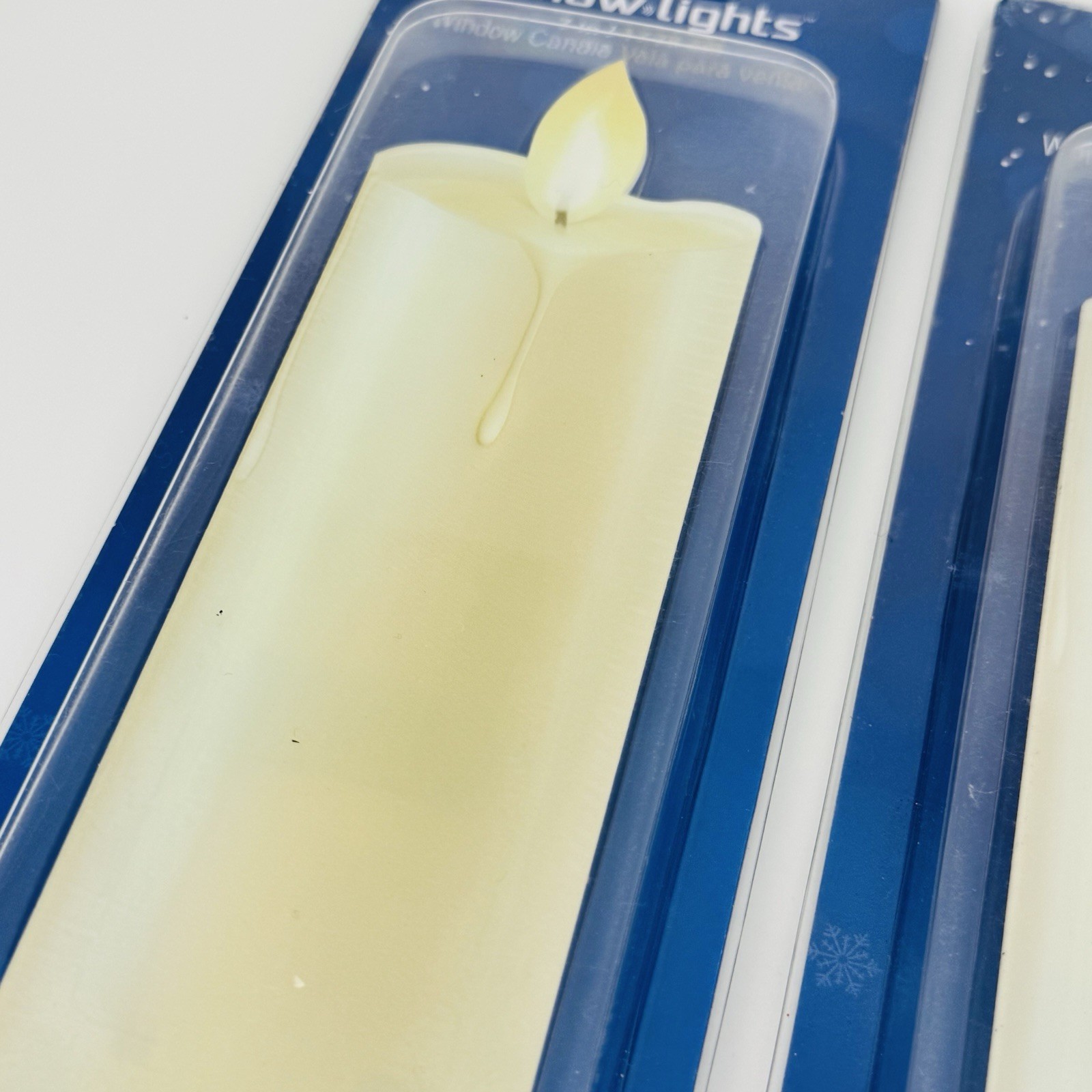 Show Lights Flat Whte Window Candle 7″ Battery Powered Stick On Candles Lot of 3