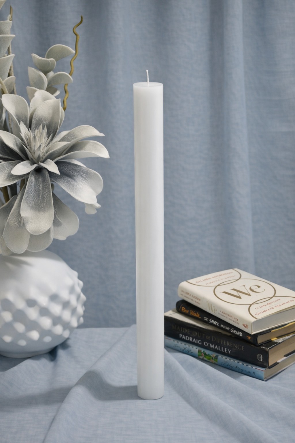 24 inch Church Ceremony Candle – Extra Tall Unscented White Pillar – Handcrafted