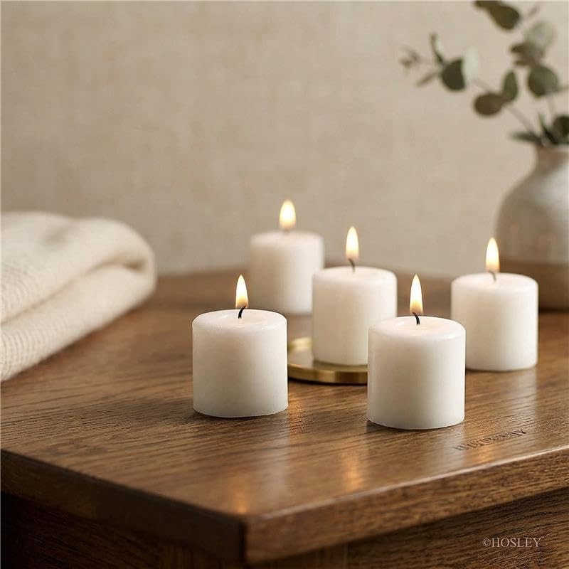 Unscented White Votive Candles, 72-Pack – Clean-Burning, Long-Lasting 10-12 H…