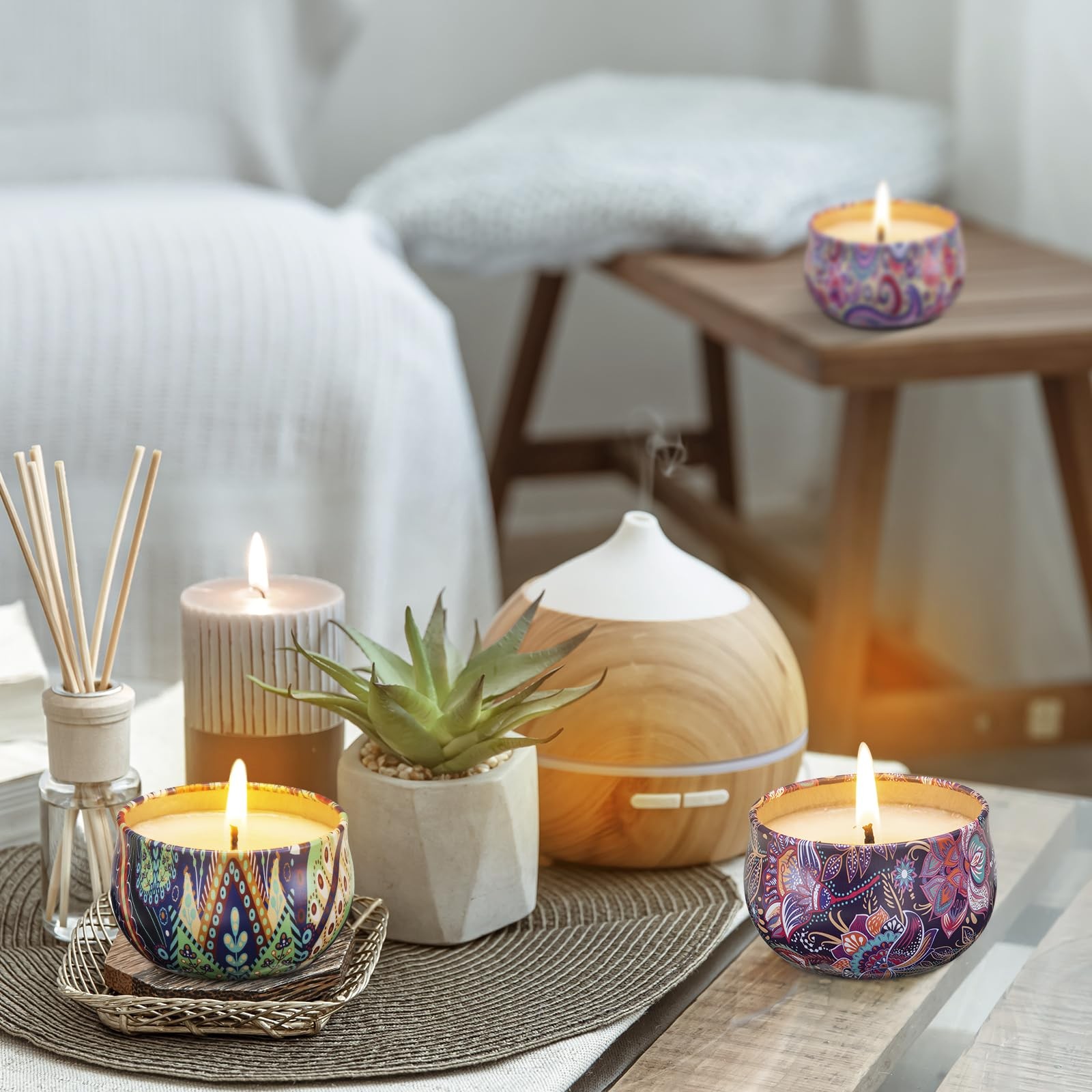 3 Pack Scented Candles, 2.5 oz Aromatherapy Candles with Floral Scents,Soy Ca…