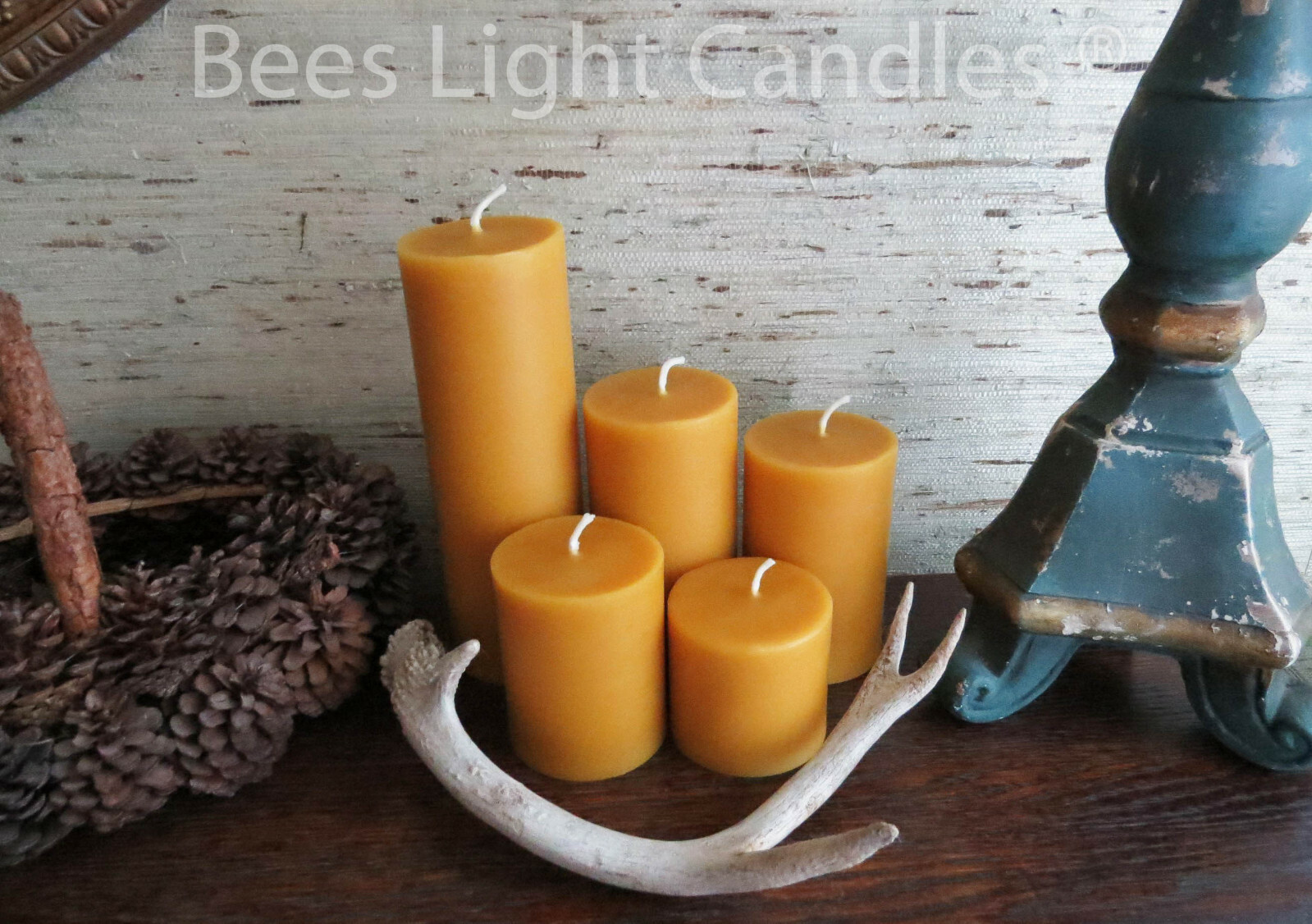 🐝 Handmade Beeswax Pillar Candles 100% Natural Honey Bees wax USA Unscented 🐝