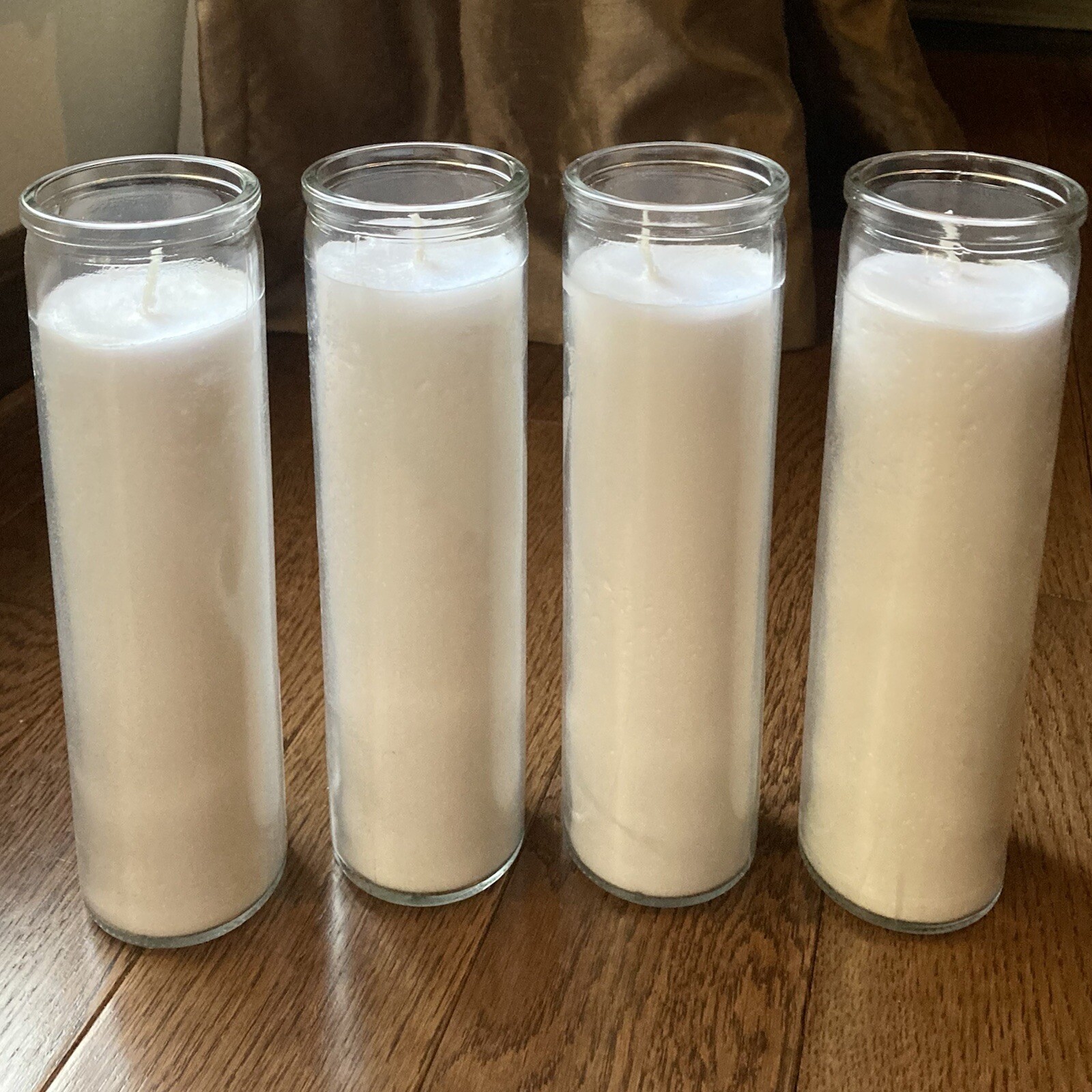 12 Tall Jar White Clear Blank Candles Glass For Crafts Labels Bulk Lot 8 inch