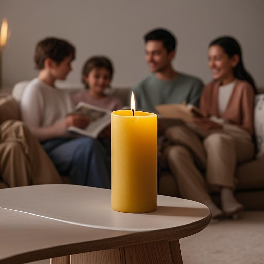 Long-Lasting Organic Beeswax Pillar Candles (4-Pack)