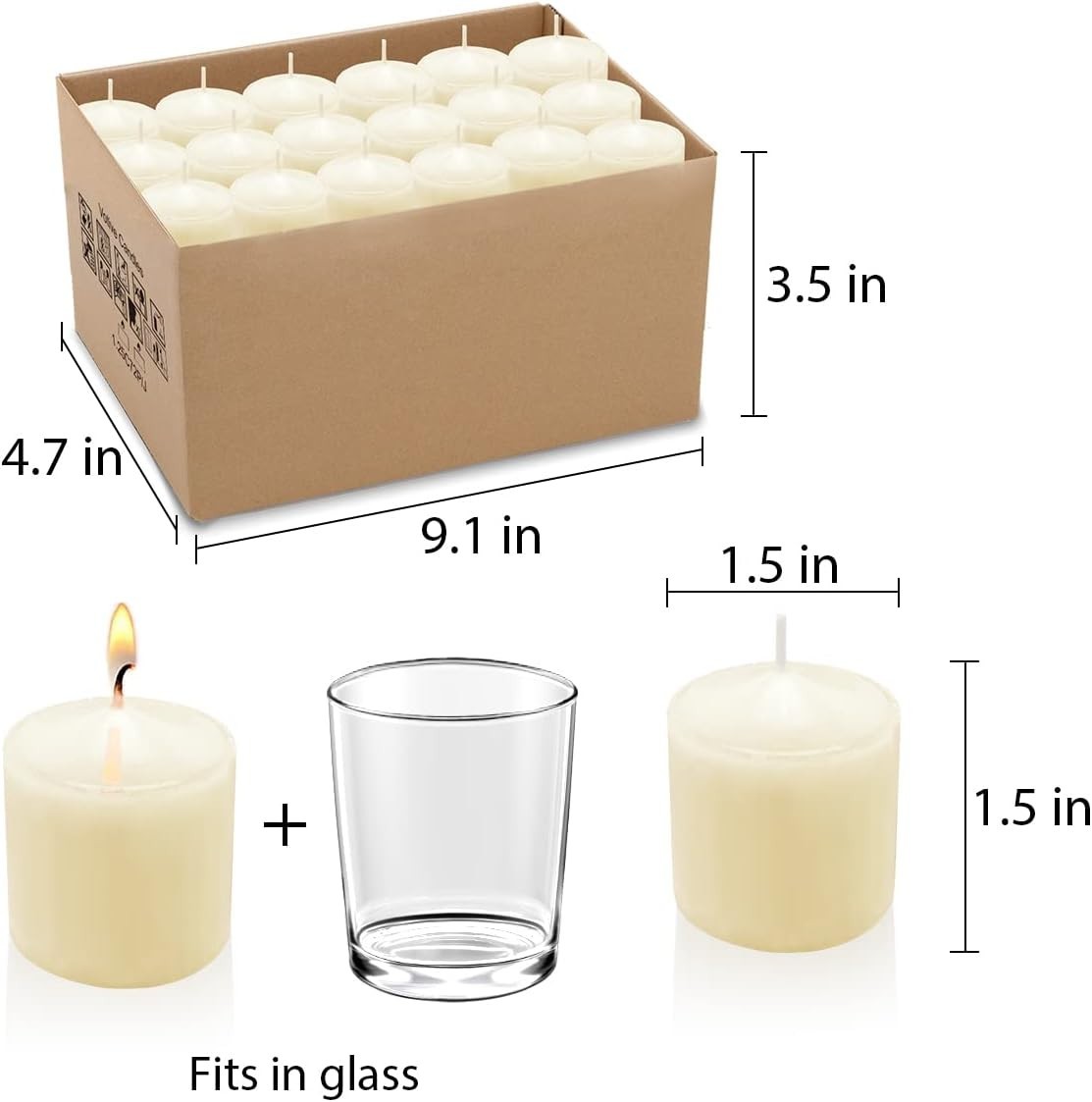 10 Hour Ivory Votive Candles – 36 Pack Unscented Elegance for Any Occasion