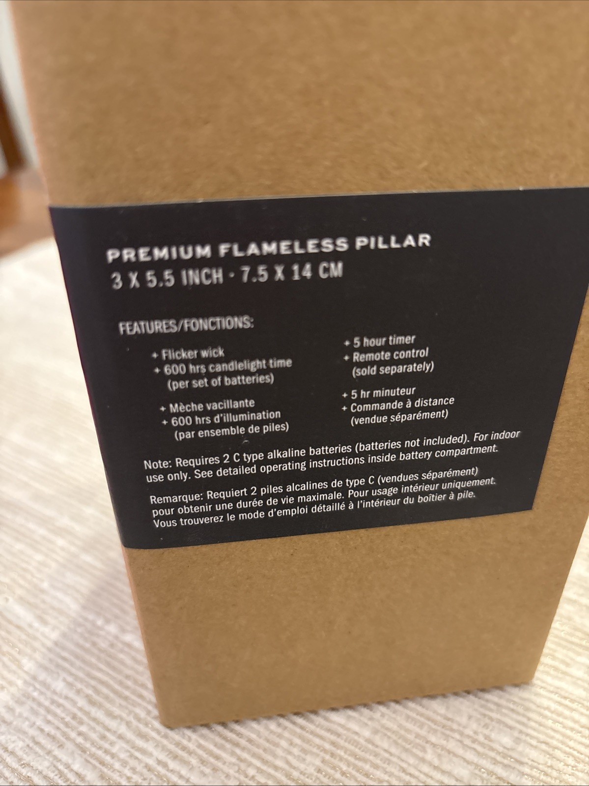 Pottery Barn Premium Flameless Flickering Pillar Candle New White 3 X 5.5”
