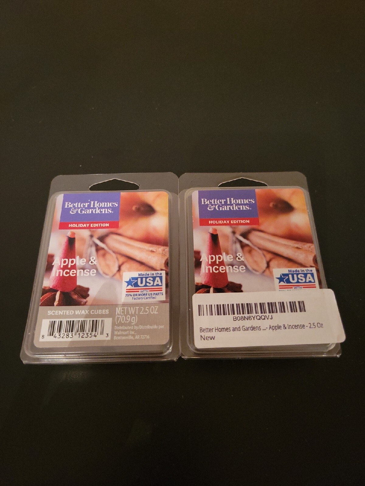 Lot of 2 Apple and Incense Wax Melts Better Homes & Gardens Holiday Edition NEW!