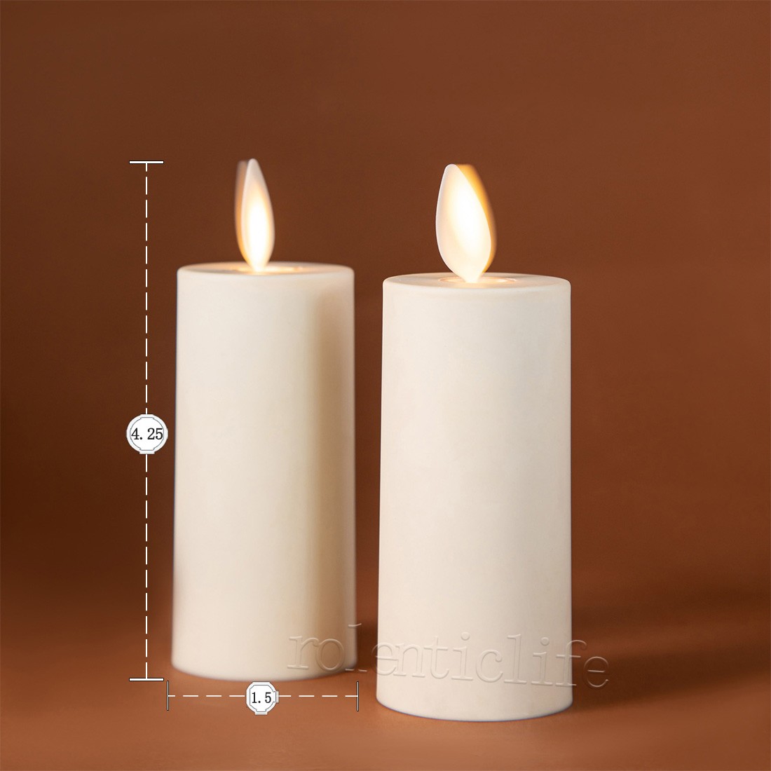 Luminara Ivory Flameless Votive Candles Moving Wick Timer Remote LED Set of 2