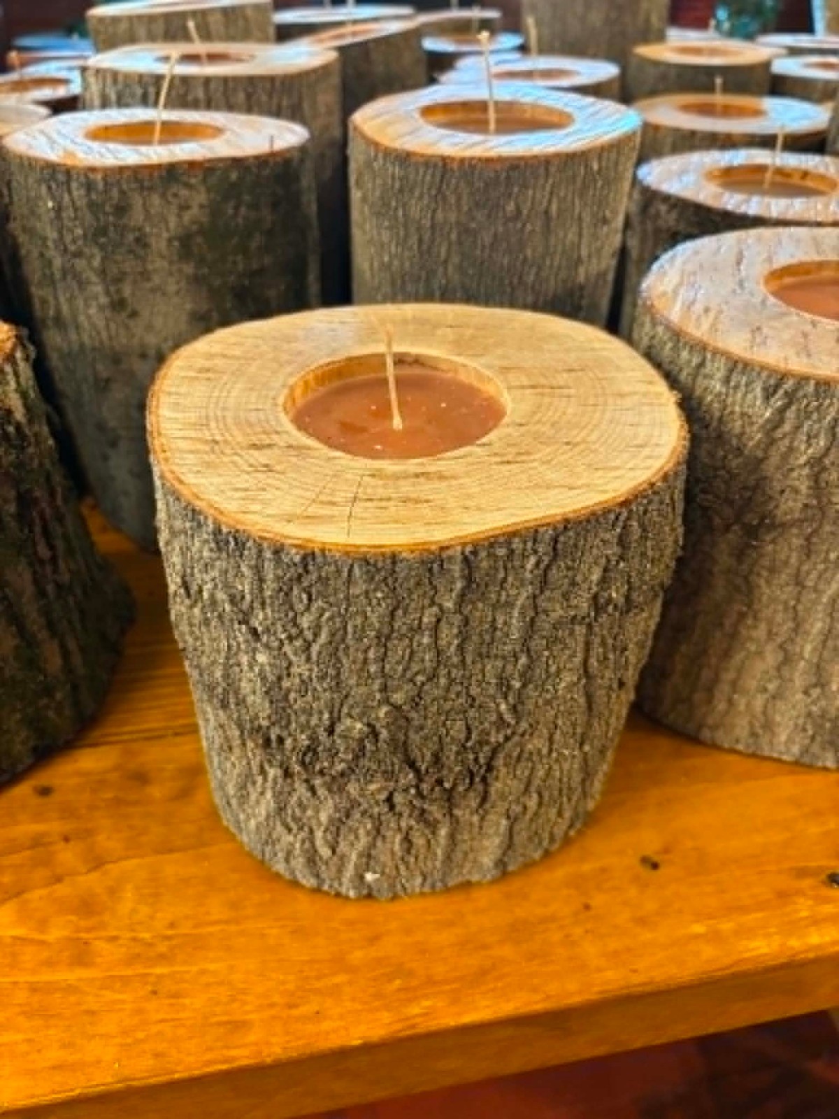 🕯️ Real Wooden Log Candle – Handcrafted Every One Unique!