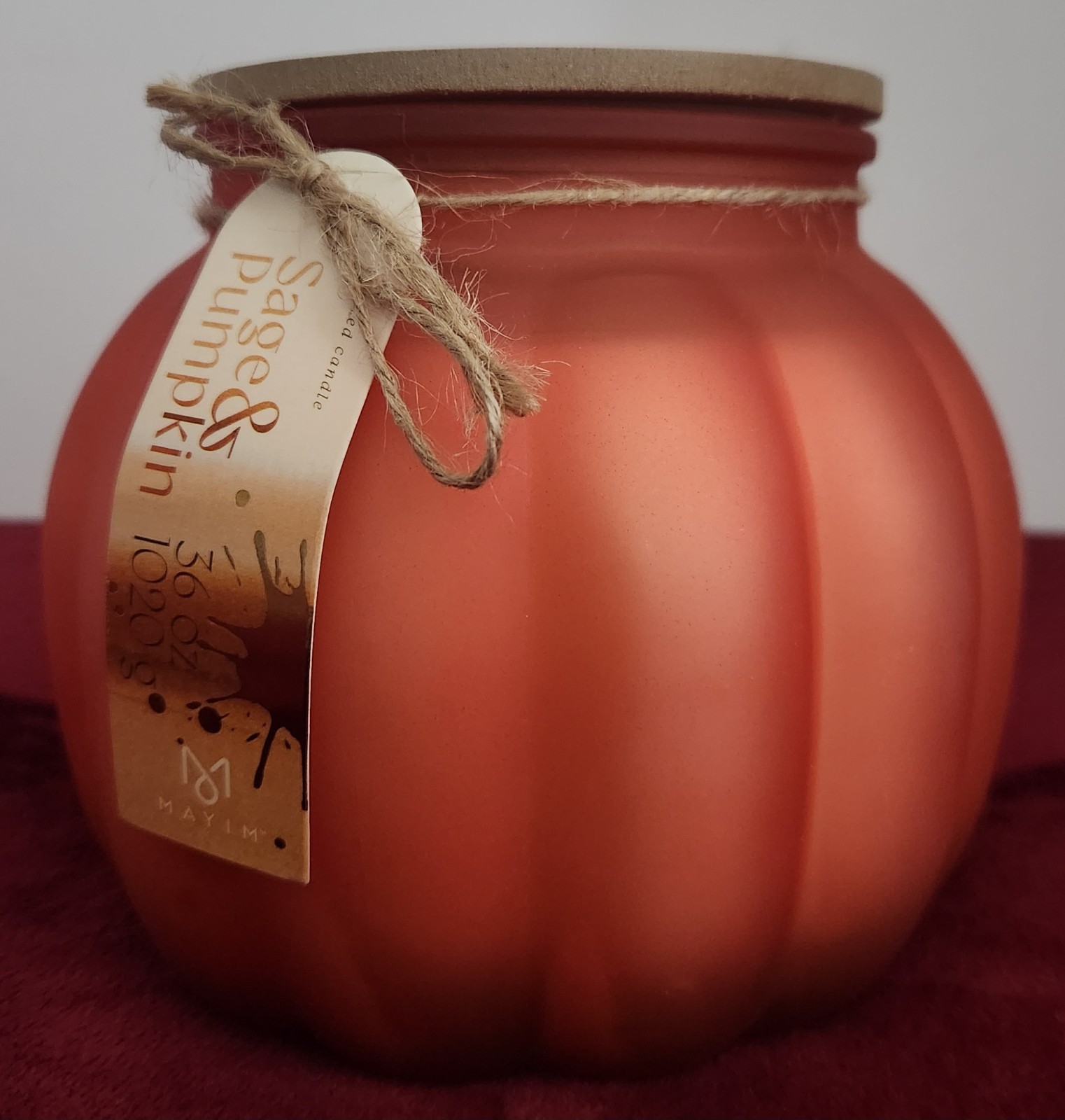 Autumn Fall Halloween Thanksgiving 36oz Candle W/ Wood Lid Pumpkin & Sage. READ