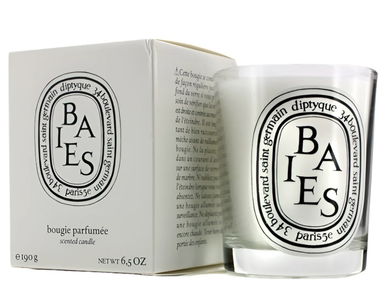 Diptyque Baies Candle 6.5oz / 190g Luxury Scented Home Fragrance Authentic