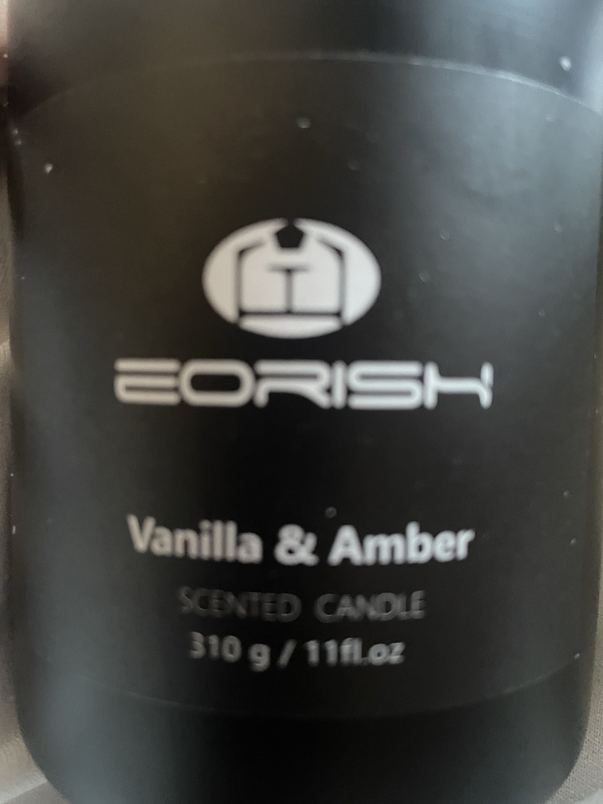 Eorish 11 ounce wooden wick soy candle Vanilla, Amber, Scented with a coaster