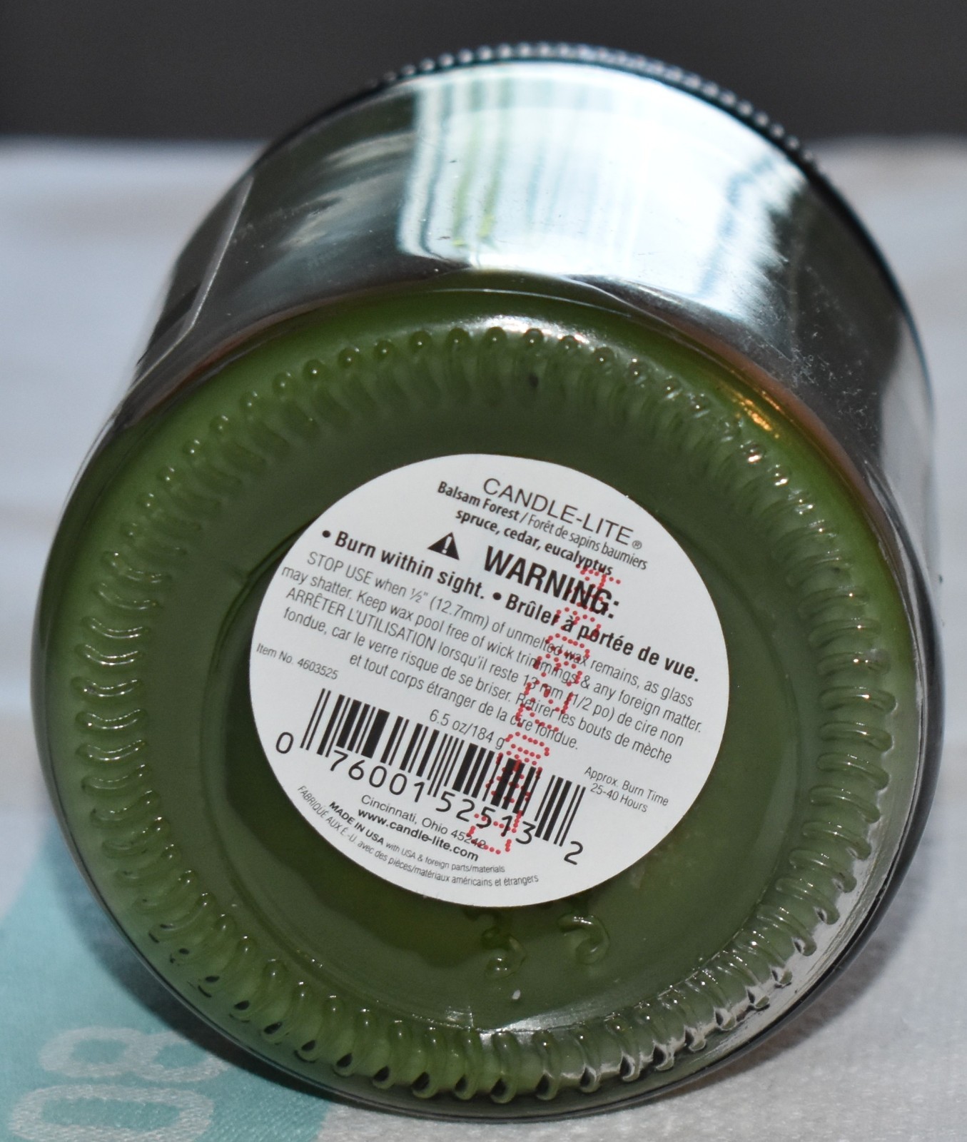 Candle-lite BALSAM FOREST 6.5 oz Long Lasting NEW