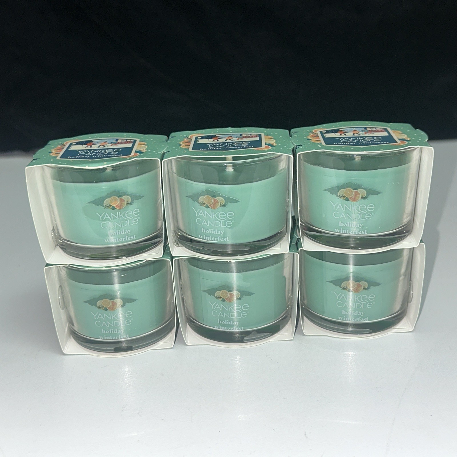 LOT OF 6-Yankee Candle HOLIDAY WINTERFEST Mini Votives 1.3oz each