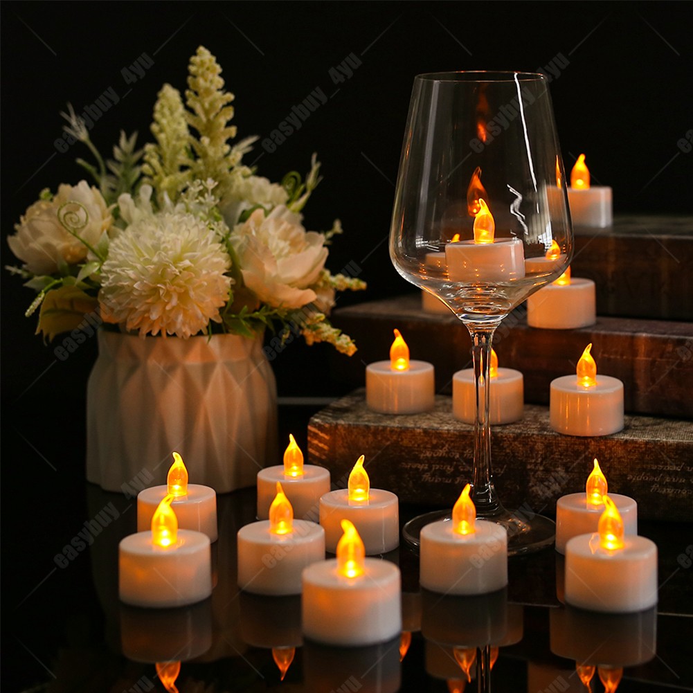 24 Pack LED Tea Lights Battery Operated Flickering Flameless Candles Warm White