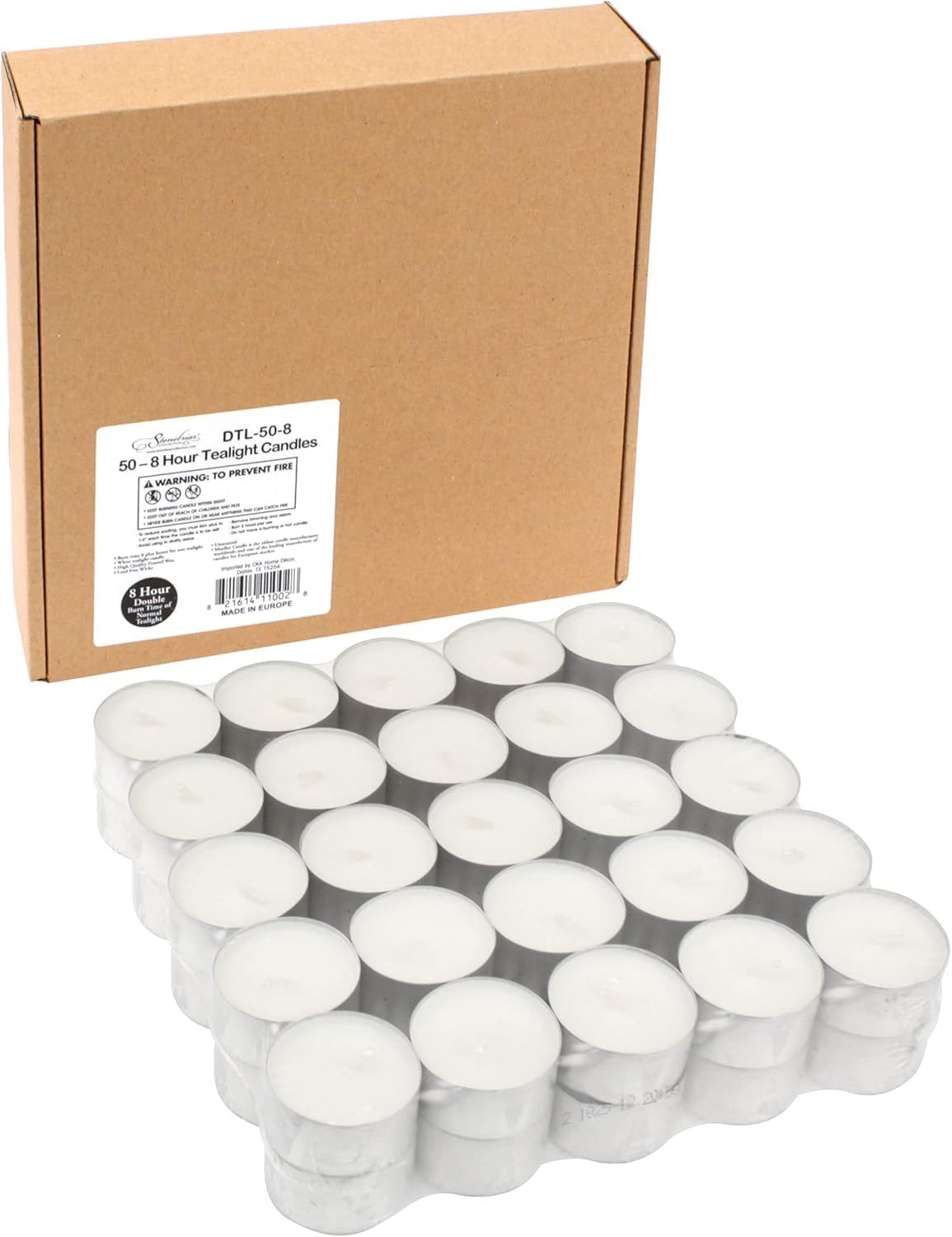300 Pack Unscented 8 Hour Extended Burn Time Tea Light Candles