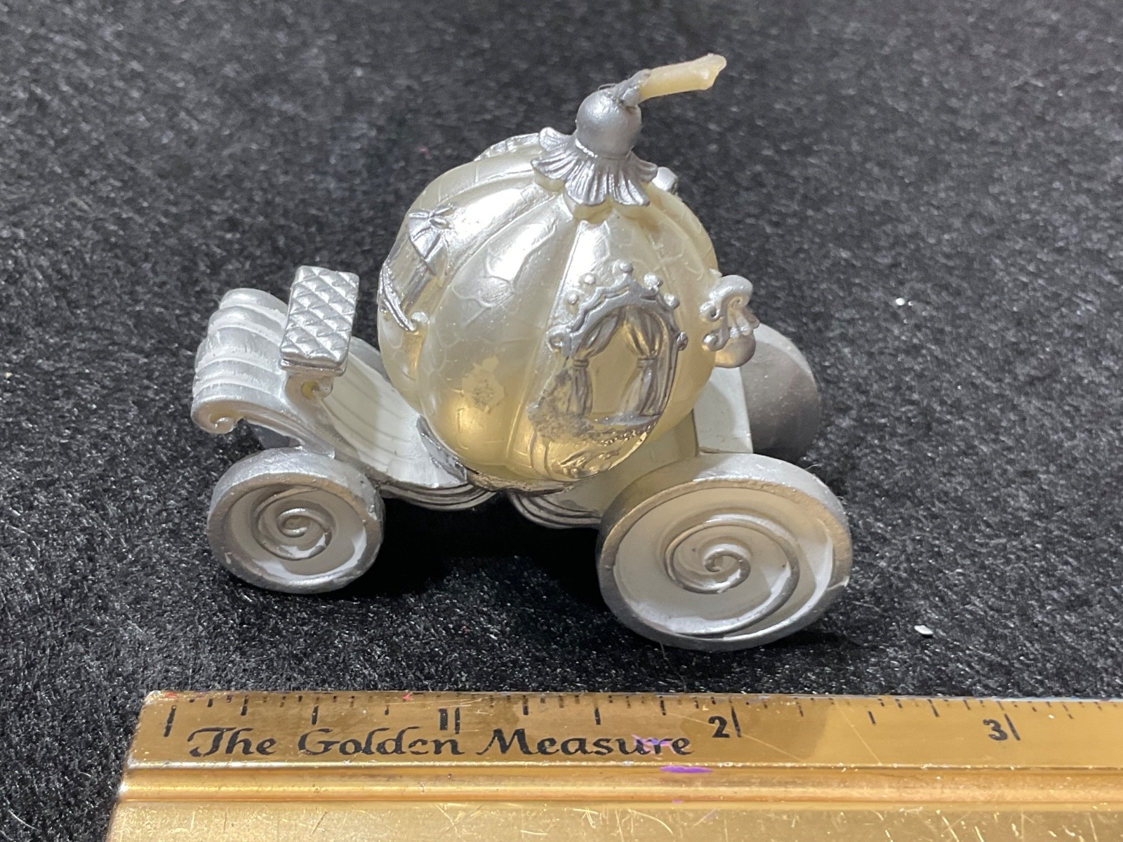 DISNEY PRINCESS CINDERELLA Stagecoach Silver decorative Candle NEW
