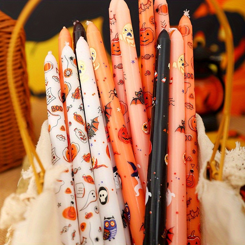 2pcs 10Inch Scented Candles Fall Pumpkin Bat Candlesticks Dinner Table Decor