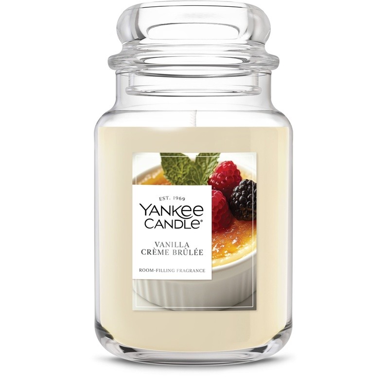 Large Jar Scented Candle Vanilla Crème Brûlée 150 Hours Long Lasting Fragrance