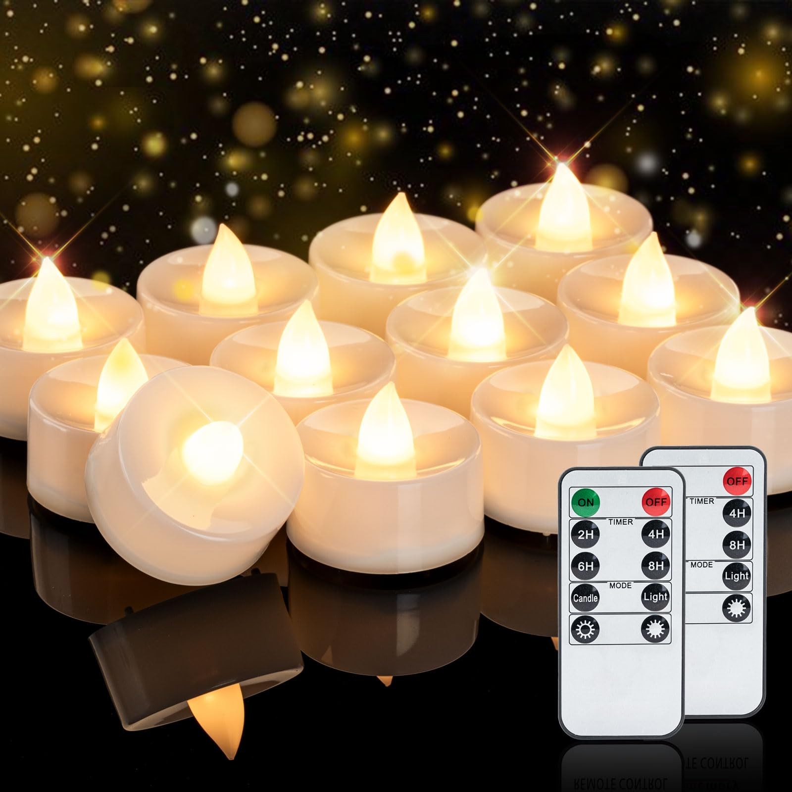 Homemory 24-Pack Remote Flameless LED Battery Tea Light Candles, 400+Hrs