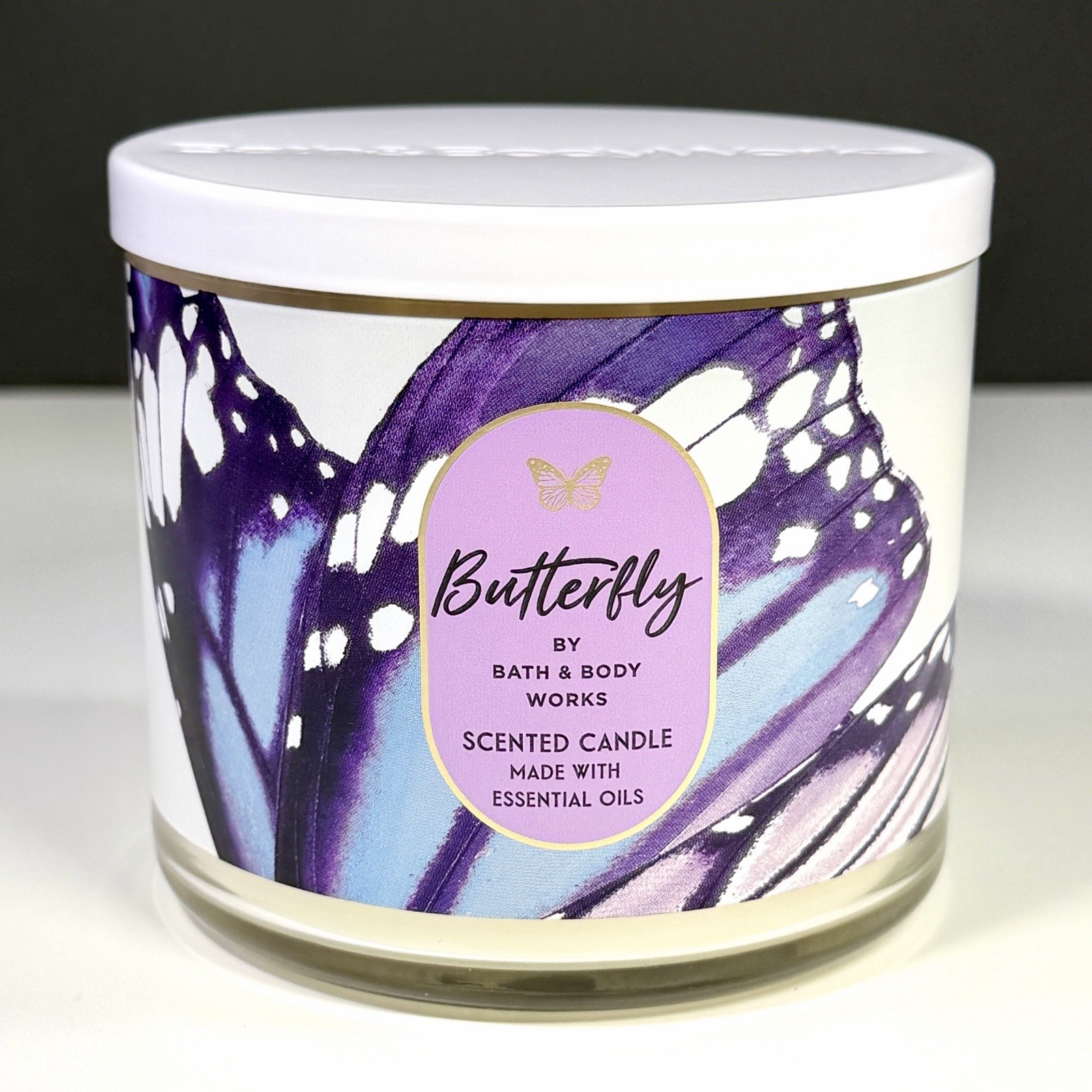 Bath & Body Works Butterfly 3-Wick Candle 14.5 oz Retired Sweet Floral Oils NEW