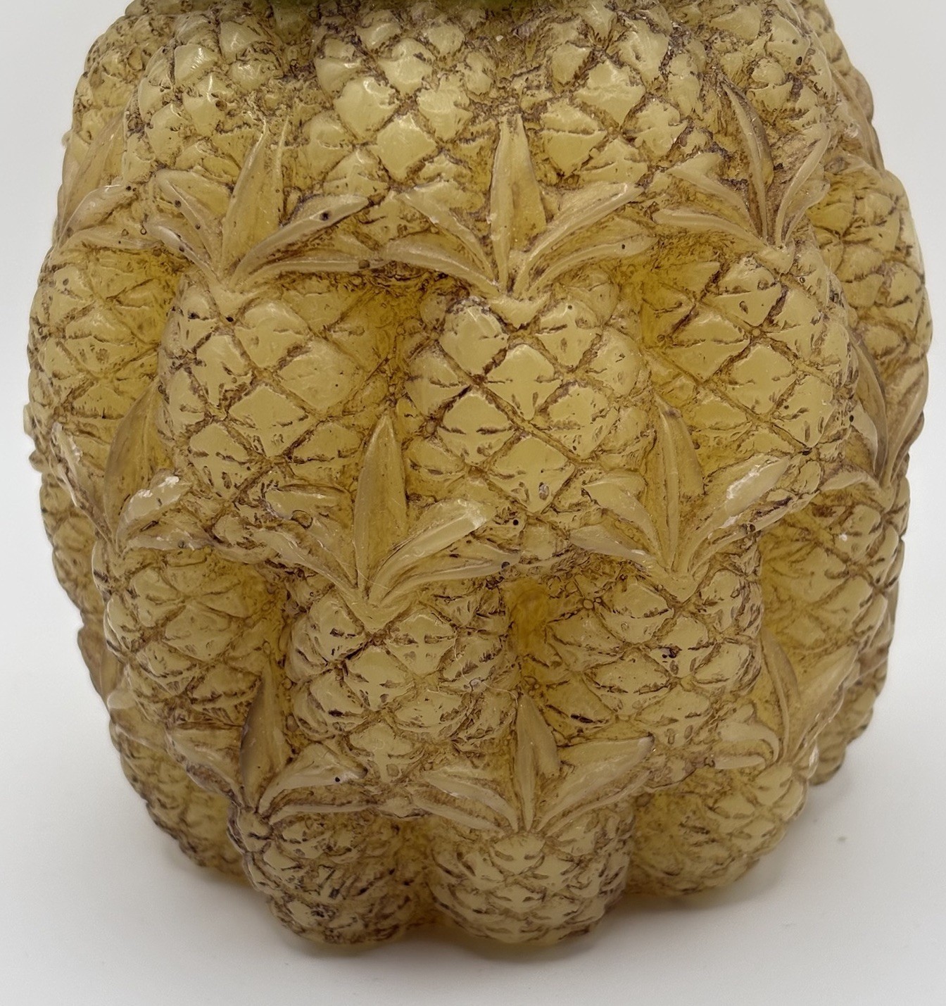 Vintage Siam Karat Figural Pineapple Candle 6” Yellow Tropical Decor NOS