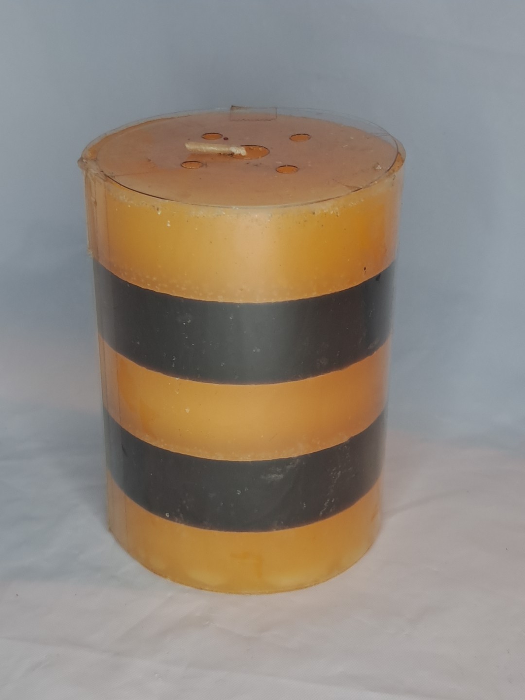 Halloween Striped Pillar Candle 3 in X 4 in Vintage Target 2004