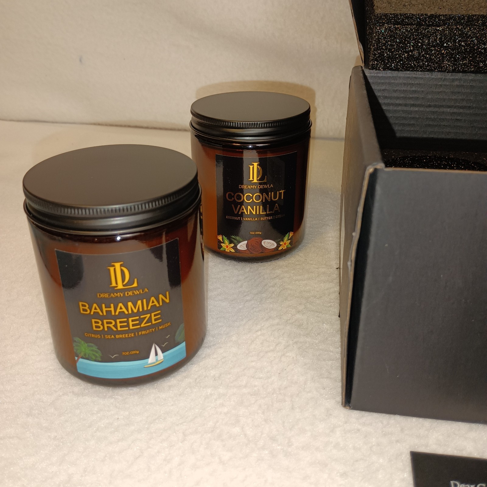 Dreamy Dewla 4 Pack 7oz Soy Scented Candles Jar Gift Set Home Fragrance
