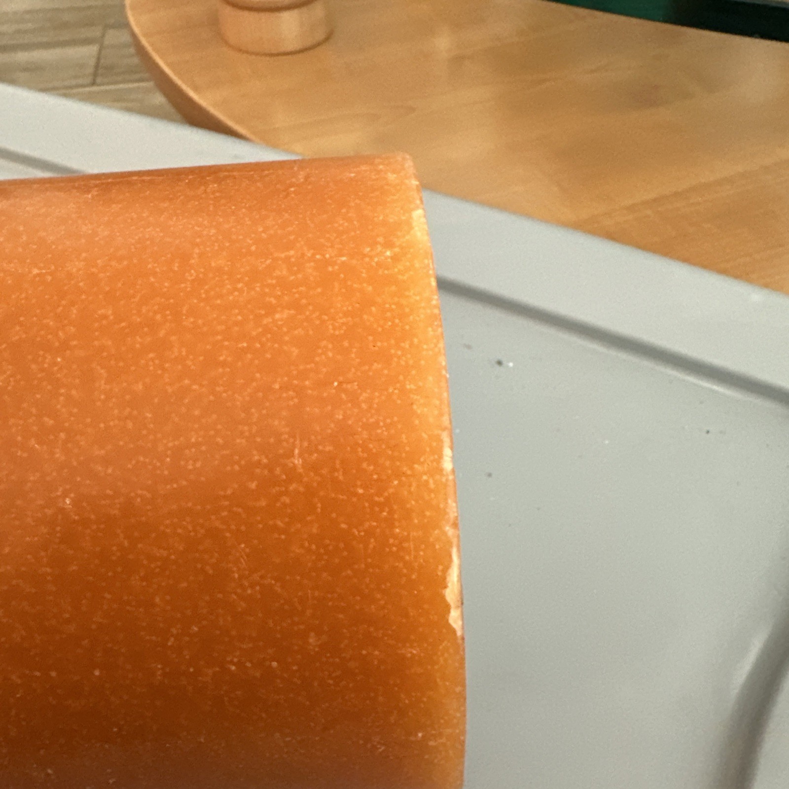 Pier One 6″ x 6″ Orange 3 Wick Pillar Candle fall