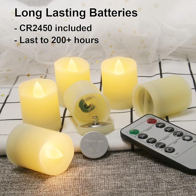 LED Flameless Candles Tea Lights Candle Votive Flameless Candle w/ Remote &Timer
