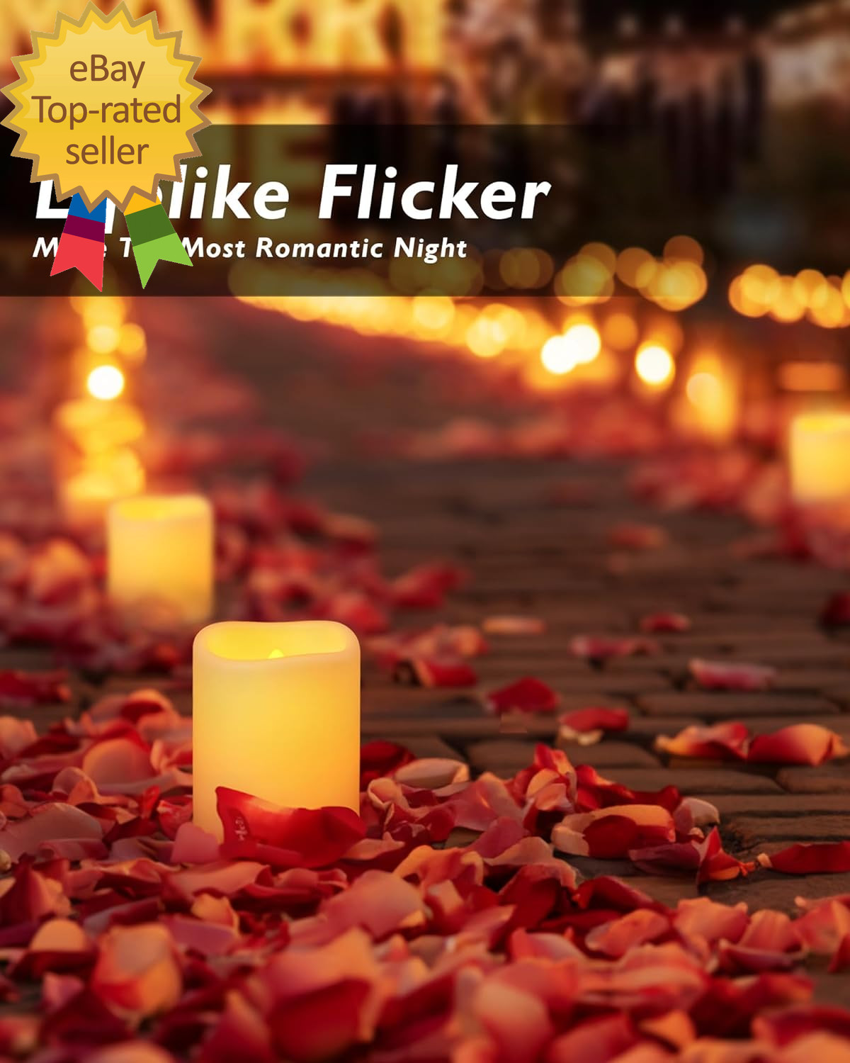 24Pack Flickering Flameless Votive Candles 200+Hour Electric Fake Candles Batter