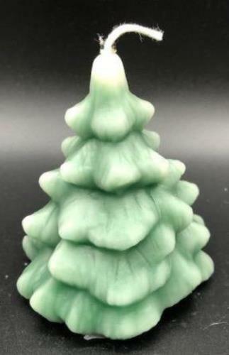 Spruce Tree Beeswax Candle with ‘snow cap’ / Cabin Decor / Christmas Decor