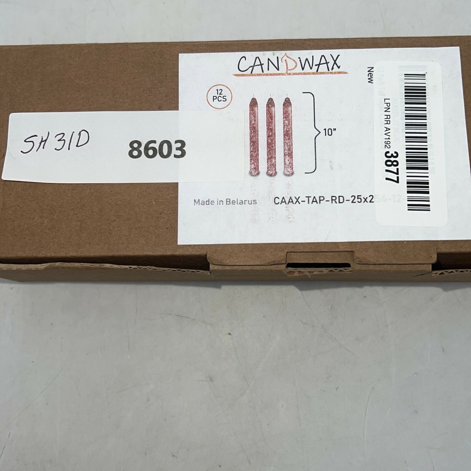 12 Piece Candwax Long Burning For Dinner Dripless Red Taper Frost Candles 10″