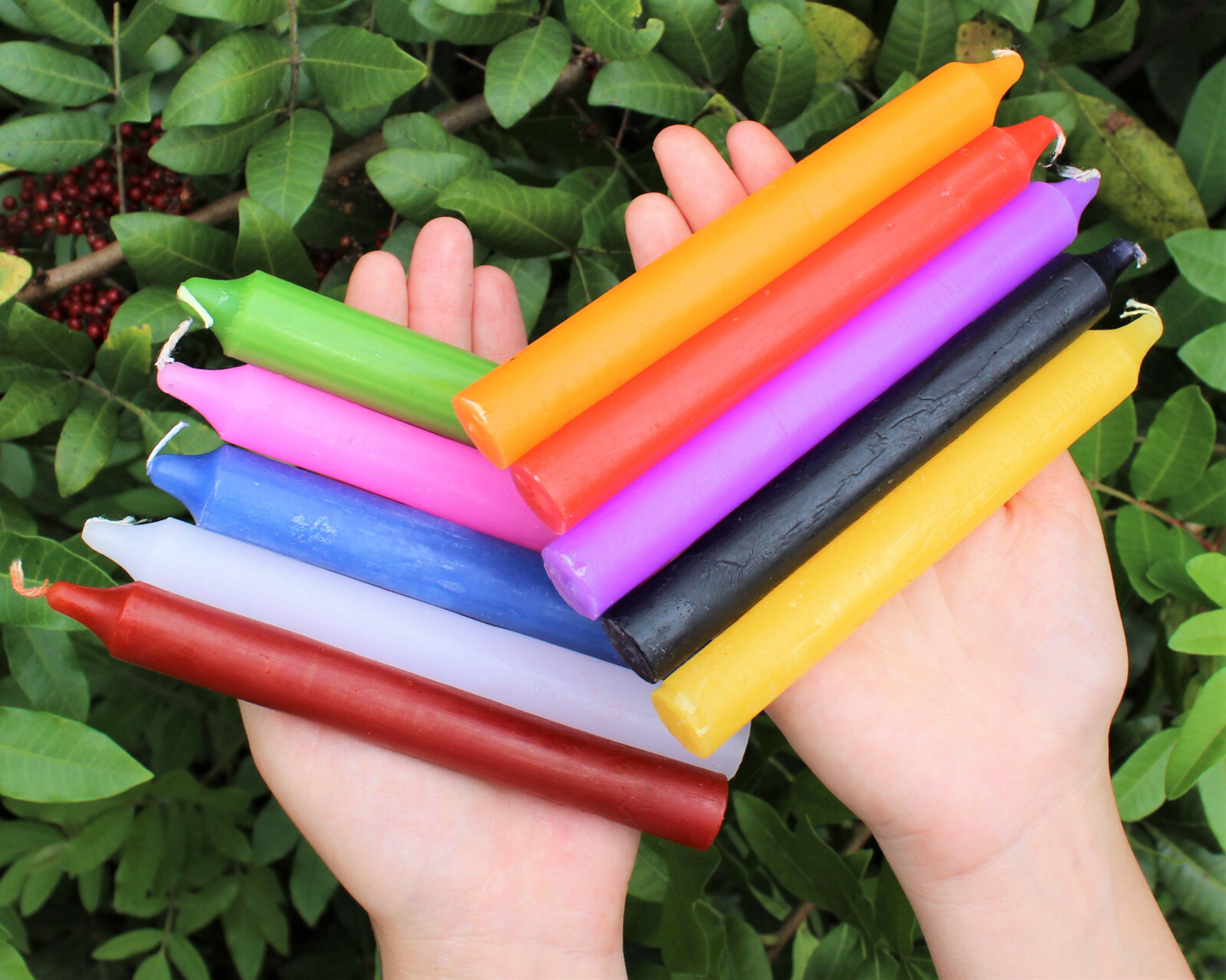Lot of 10 x 6″ Taper Candles: ASSORTED COLORS (Mixed Spell Wicca Altar Magick)