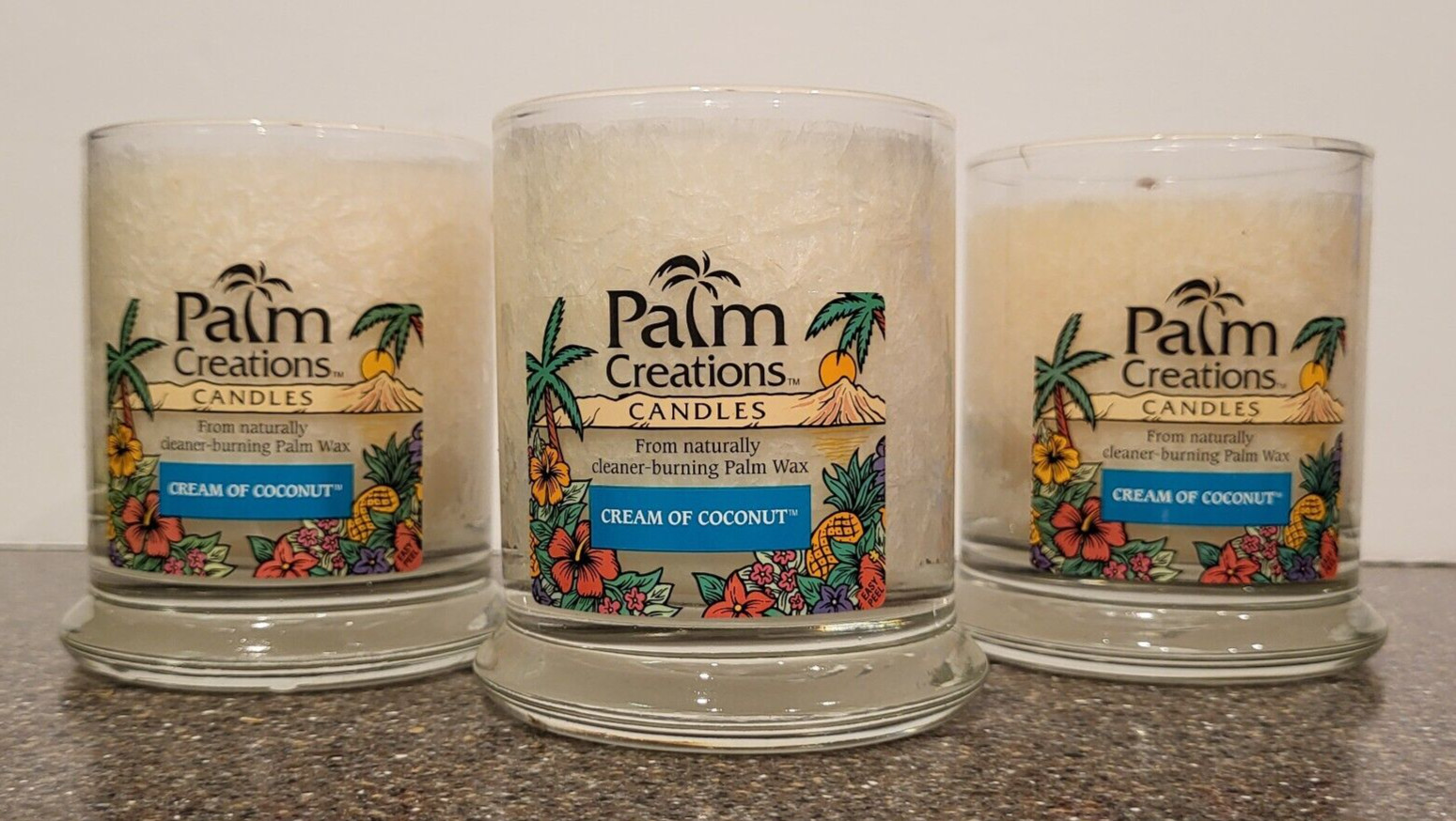 Scented Jar Candles 3-Pack 9oz Jars Cream of Coconut Nature’s Finest Spa Scents