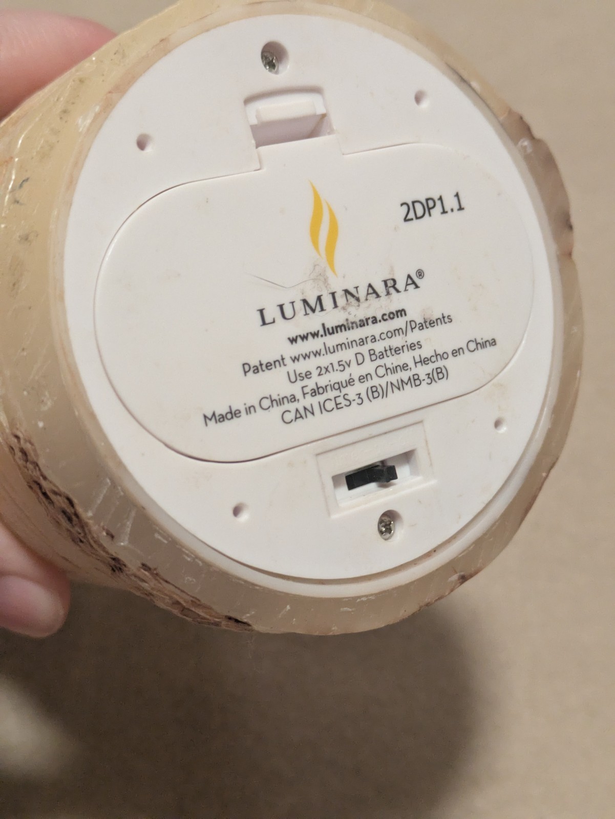 Luminara Flameless Moving Flame Pillar Candles Birch Bark Tree NO BATTERIES