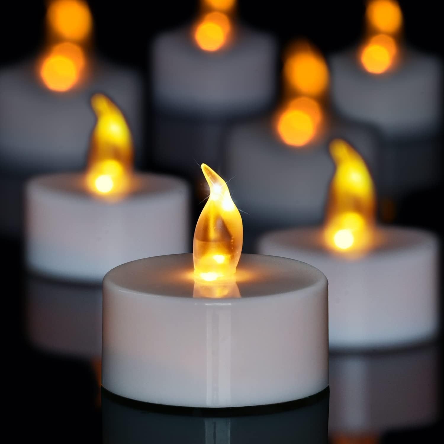 100 Pack Tea Lights Bulk, Realistic Flickering Battery Candles (200+ Hours), …