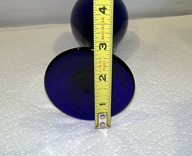 Vintage Celestial Sun Moon Stars Cobalt Blue Glass Vanilla Scent Candle 1990s