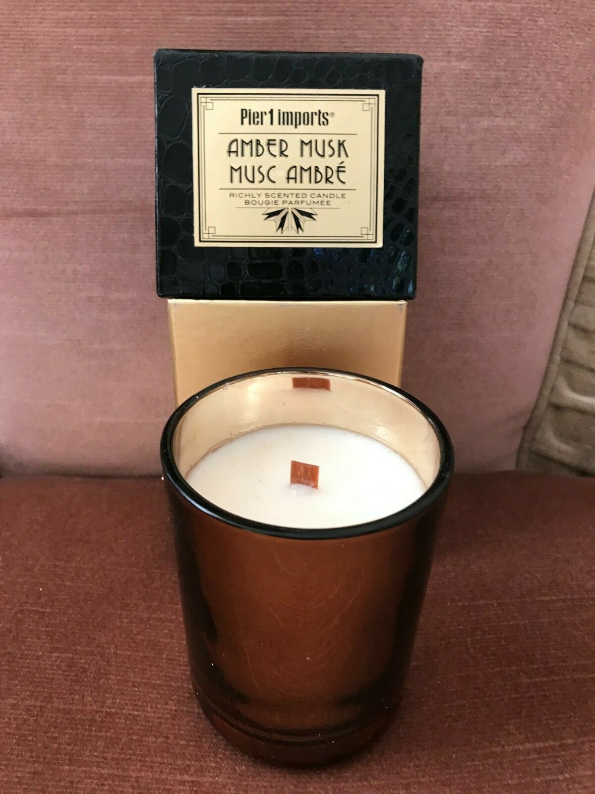 Amber Musk Candle Musc Ambre Richly Scented Bougie Parfumee