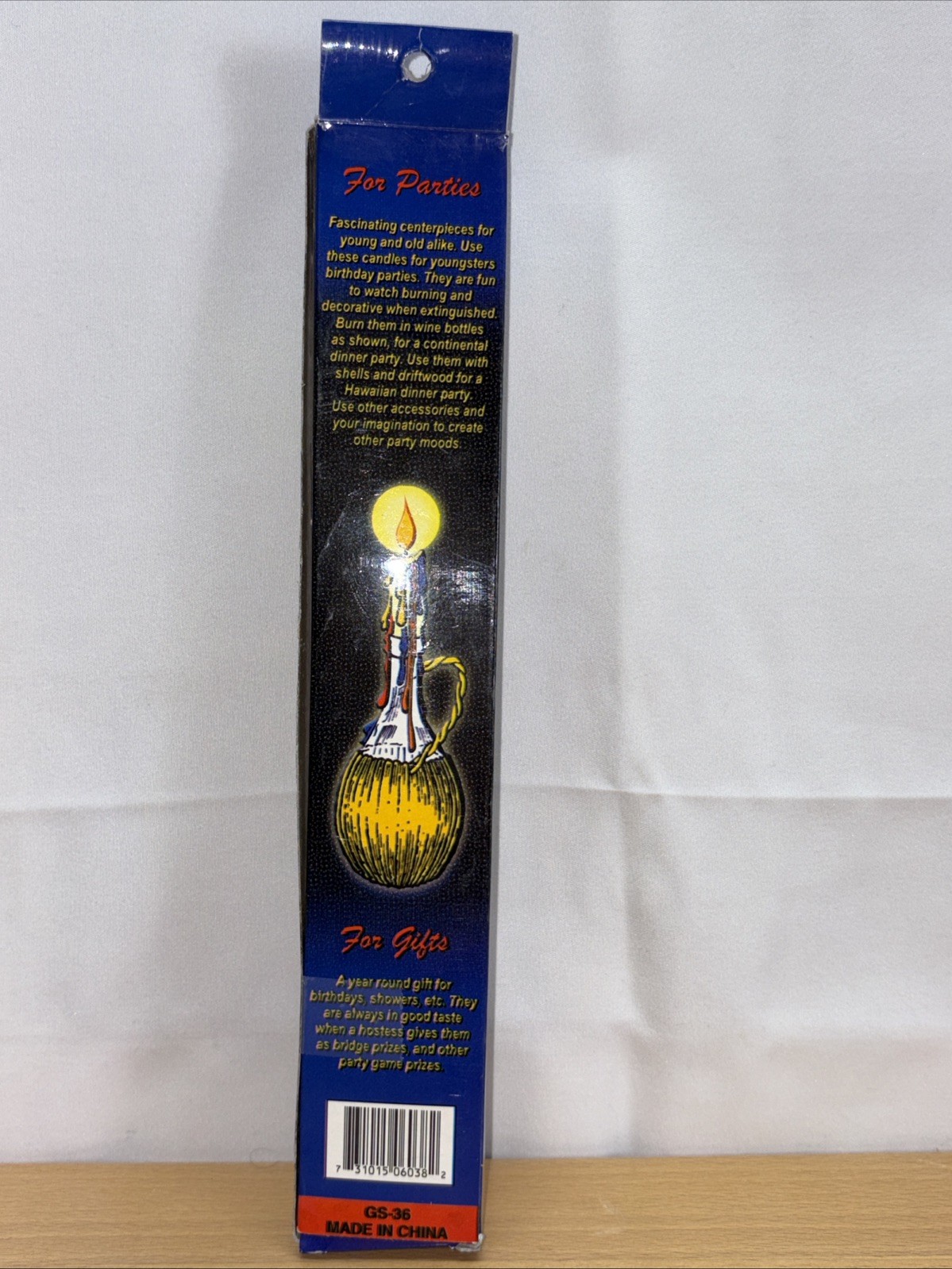2pc Color Drip Candles 9.5” GS-36 Rainbow Drip Tapers New in Box Retro Party