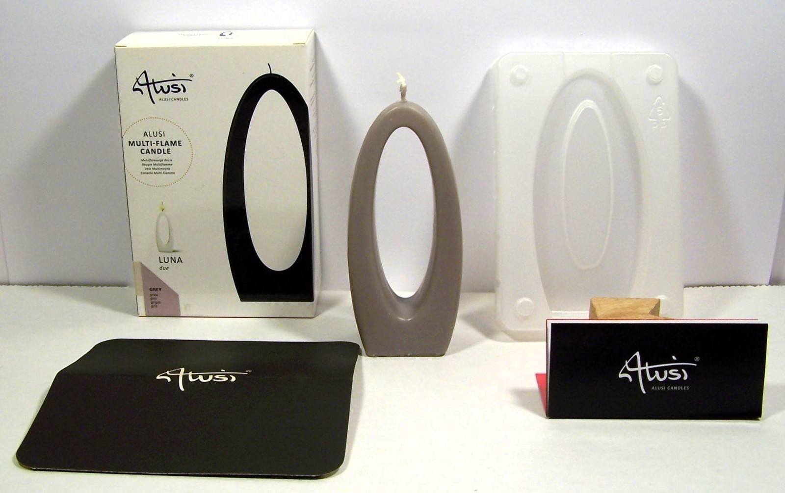 Alusi Candles LUNA Gray Unscented Modern Avant-garde Decor Canada NEW 4 LOT