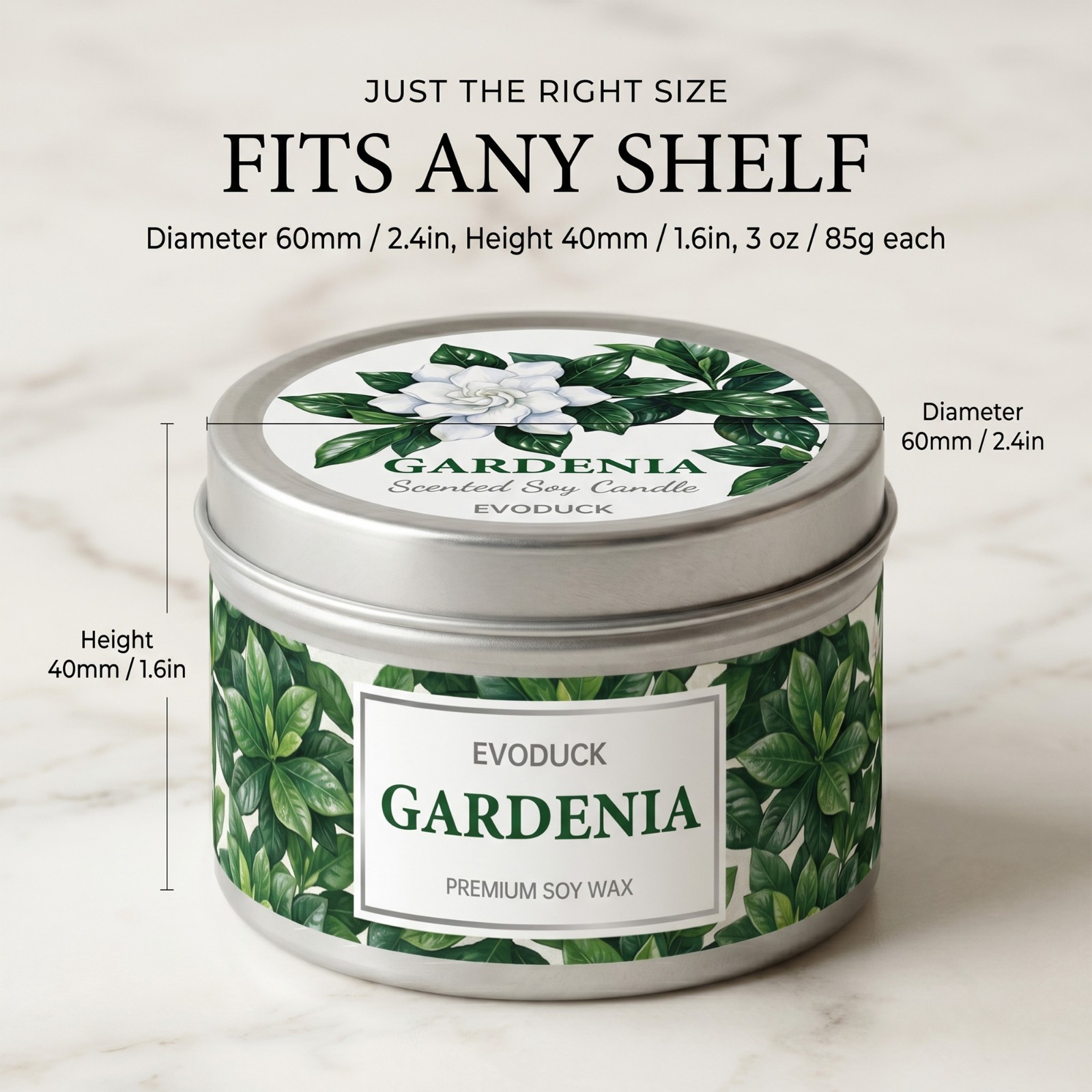 2 Pack Gardenia Scented Candle Soy Floral Home Fragrance Gift for Her Aroma