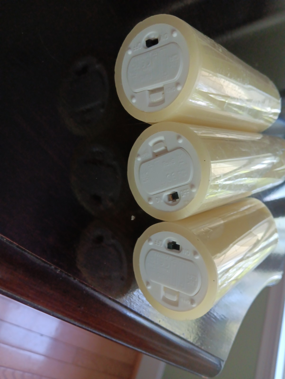 3PCS Luminara Flameless Moving Wick Ivory Pilar Candles 8, 6.5″ And 5.5″