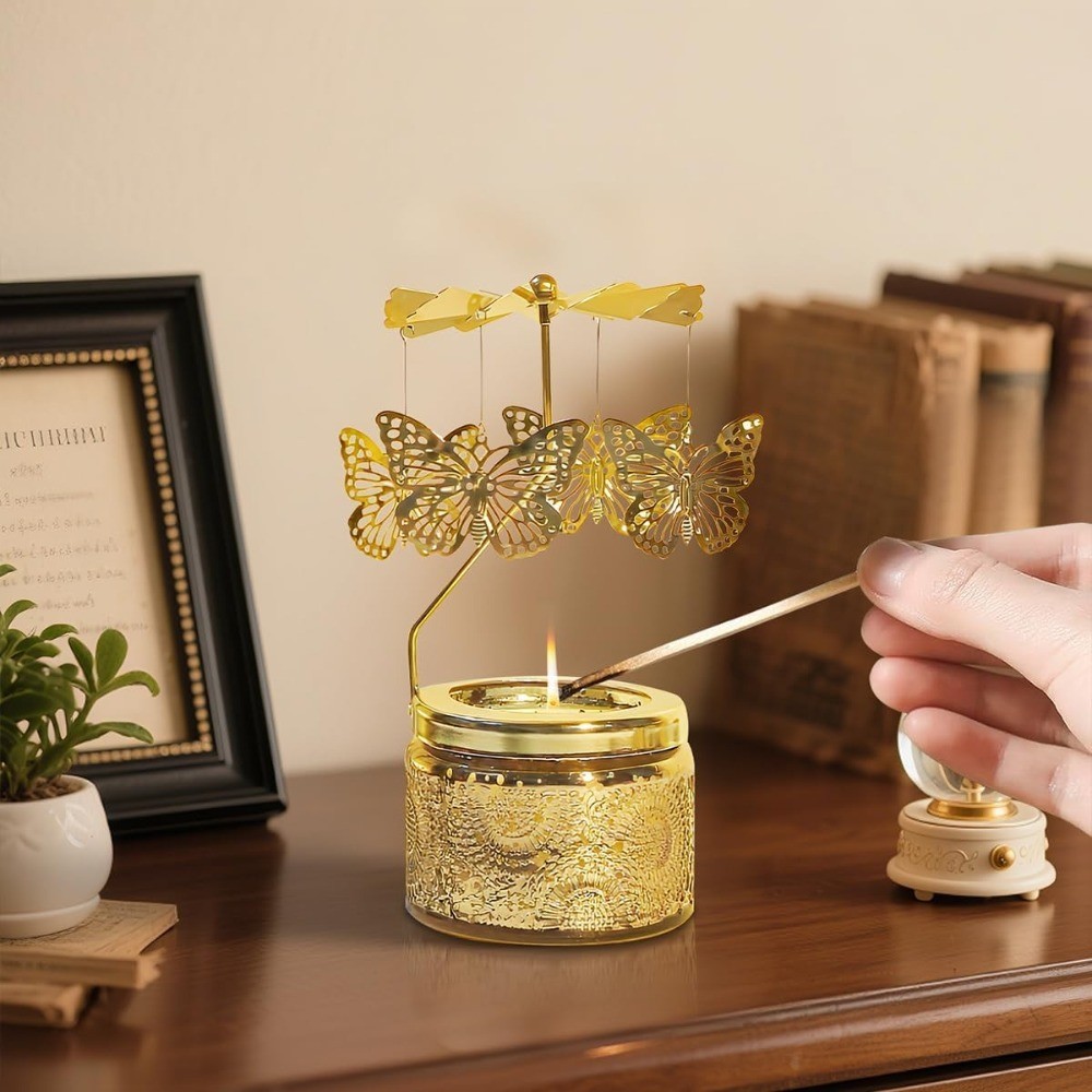 Rotating Aromatherapy Candle Gift Box Bathroom Bedroom Display Christmas Decor