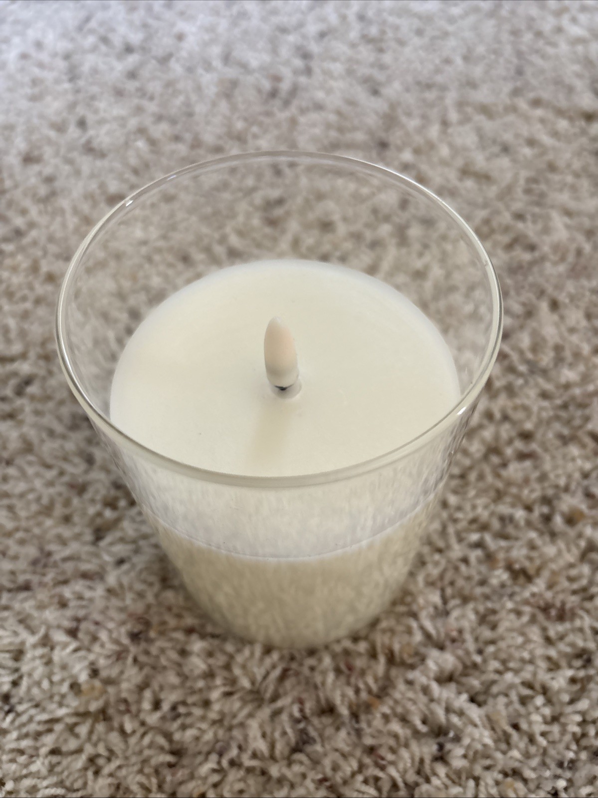 Pottery Barn Radiance Flickering Flameless Candle Ivory 4 in x 5 NEW