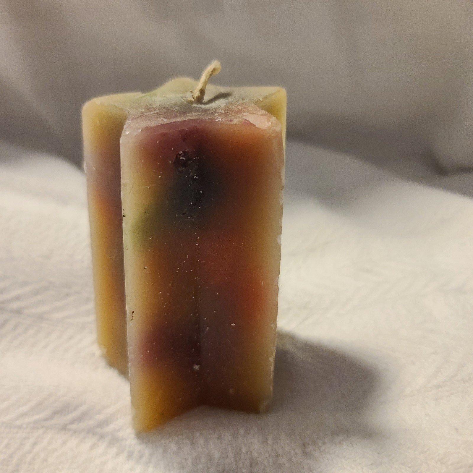 Star Chunky Wax Pillar Candle Multi-Color Pieces Inside Whimsigoth Celestial
