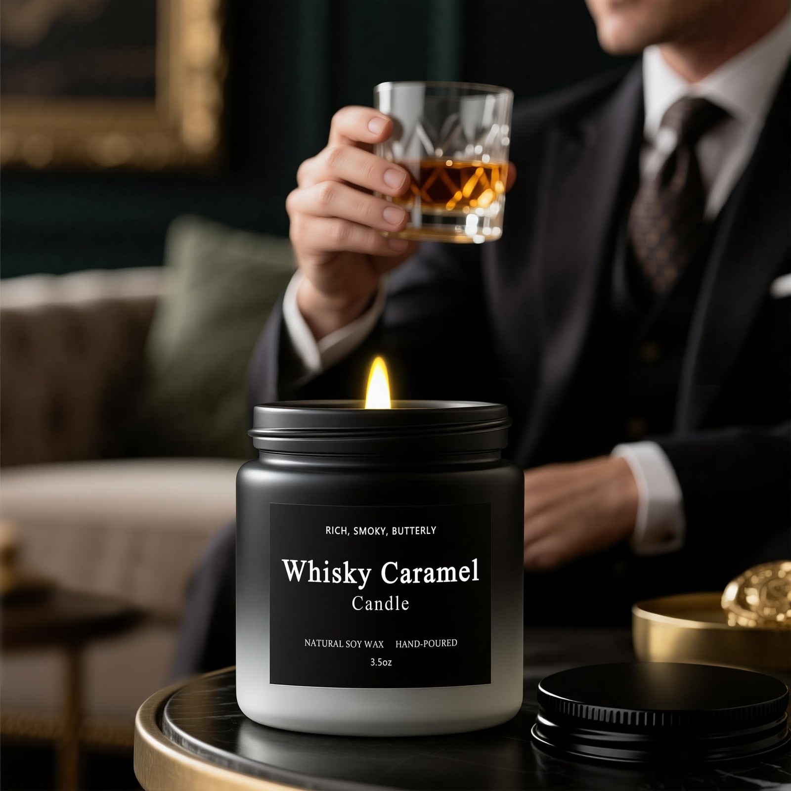 6 Pack Men Candles for Home Scented, Soy Wax 200 Hour Long Lasting Candle, Soy C